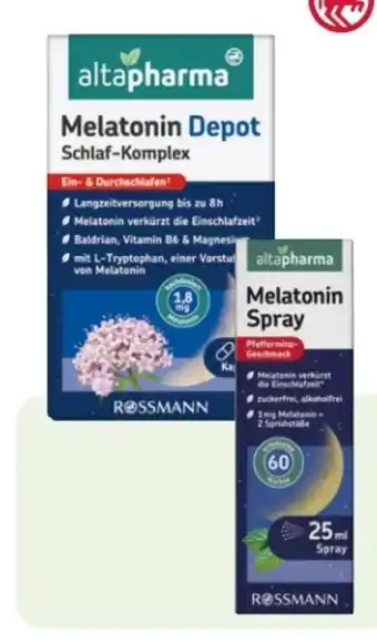 Rossmann Altapharma Melatonin Depot Schlaf Komplex Angebot