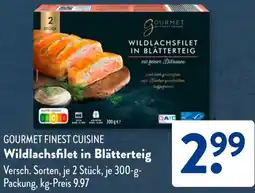 Aldi Süd GOURMET FINEST CUISINE Wildlachsfilet in Blätterteig Angebot