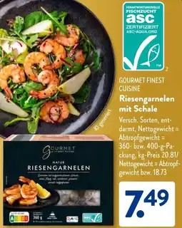 Aldi Süd GOURMET FINEST CUISINE Riesengarnelen mit Schale Angebot