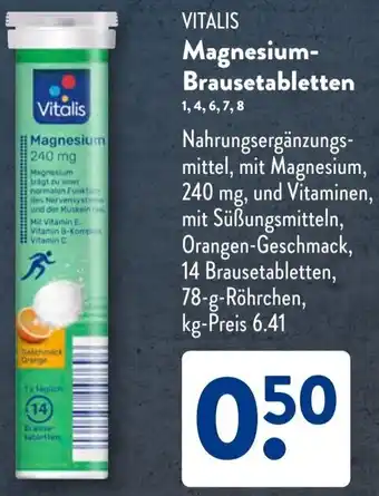 Aldi Süd VITALIS Magnesium Brausetabletten Angebot