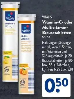 Aldi Süd VITALIS Vitamin-C oder Multivitamin Brausetabletten Angebot