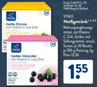 Aldi Süd VITALIS Heißgetränk Angebot