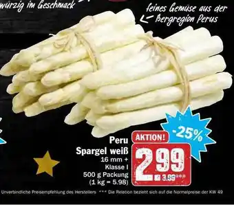 Hit Peru Spargel Weiß Angebot