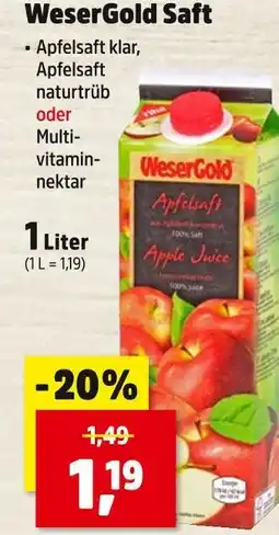 Thomas Philipps Wesergold apfelsaft klar Angebot