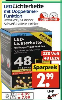 Wreesmann Led-lichterkette mit doppeltimer-funktion, 48 led lampen warmweiß Angebot