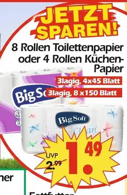 Wreesmann Big soft 8 rollen toilettenpapier Angebot