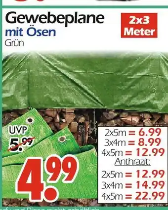 Wreesmann Gewebeplane mit ösen grün Angebot