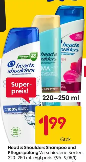 Rusta Head & shoulders shampoo und pflegespülung Angebot