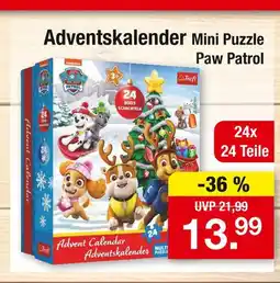 Zimmermann Trefl adventskalender mini puzzle paw patrol Angebot