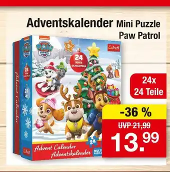 Zimmermann Trefl adventskalender mini puzzle paw patrol Angebot