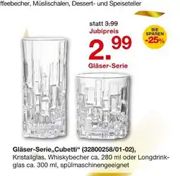 Möbelzentrum Pforzheim Gläser-serie „cubetti“ whiskybecher ca. 280 ml Angebot