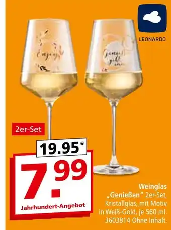 Segmüller Leonardo weinglas „genießen“ Angebot