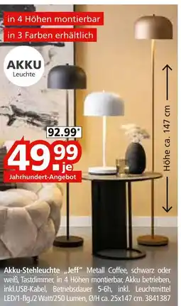Segmüller Akku-stehleuchte „jeff“ Angebot
