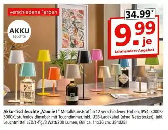 Segmüller Akku-tischleuchte vannie i Angebot