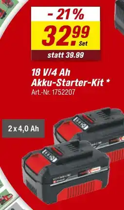 toom Baumarkt 18 v/4 ah akku-starter-kit Angebot