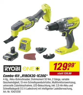toom Baumarkt Ryobi combo-kit „r18ck2g-1c20g“ Angebot