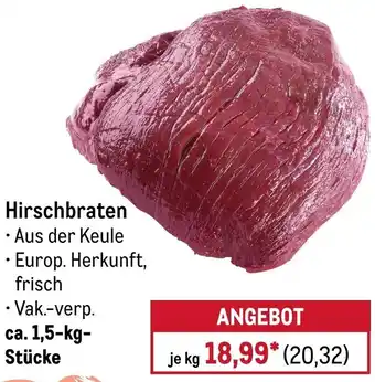 METRO Hirschbraten Angebot