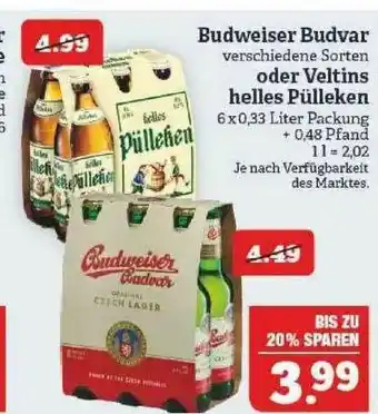 Marktkauf Budweiser Budvar Oder Veltins Helles Pülleken Angebot