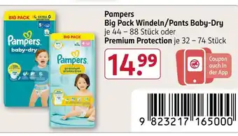 Rossmann Pampers big pack windeln/pants baby-dry Angebot