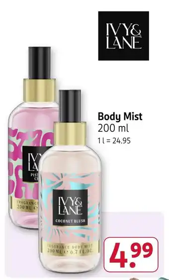 Rossmann Ivy & lane body mist Angebot