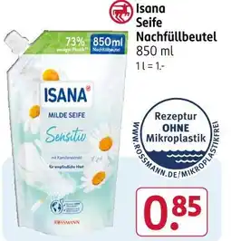 Rossmann Isana seife nachfüllbeutel Angebot
