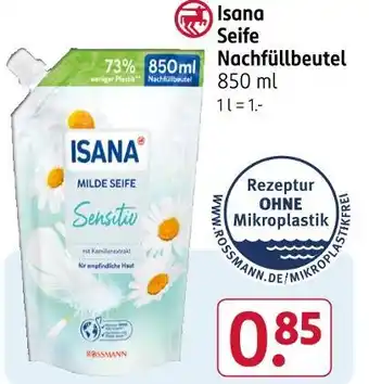 Rossmann Isana seife nachfüllbeutel Angebot