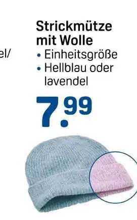 Rossmann Strickmütze mit wolle hellblau Angebot
