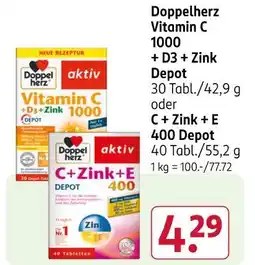 Rossmann Doppelherz vitamin c 1000 + d3 + zink depot Angebot