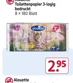 Rossmann Alouette toilettenpapier 3-lagig bedruckt Angebot