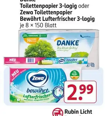 Rossmann Danke toilettenpapier 3-lagig Angebot