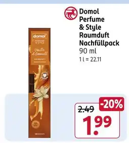 Rossmann Domol perfume & style raumduft nachfüllpack Angebot