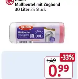 Rossmann Rubin müllbeutel mit zugband Angebot