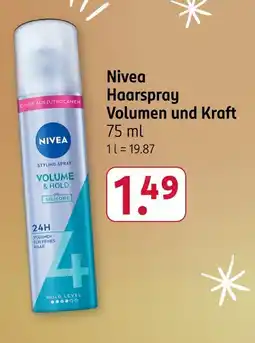 Rossmann Nivea haarspray volumen und kraft Angebot