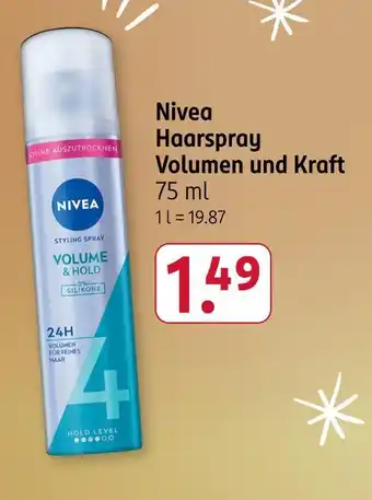 Rossmann Nivea haarspray volumen und kraft Angebot