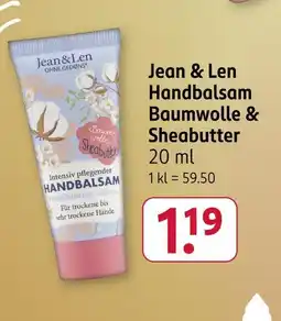 Rossmann Jean & len handbalsam baumwolle & sheabutter Angebot