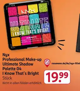 Rossmann Nyx professional make-up ultimate shadow palette 04 i know that’s bright Angebot