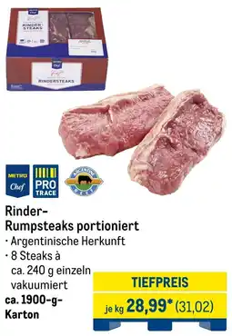 METRO METRO Chef Rinder Rumpsteaks portioniert Angebot
