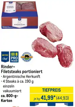 METRO METRO Chef Rinder Filetsteaks portioniert Angebot