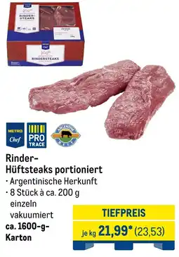 METRO METRO Chef Rinder Hüftsteaks portioniert Angebot
