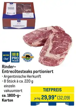 METRO METRO Chef Rinder Entrecôtesteaks portioniert Angebot
