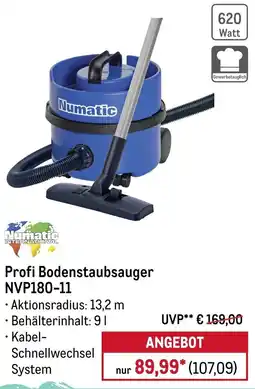 METRO Numatic Profi Bodenstaubsauger NVP180-11 Angebot