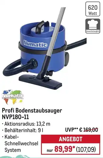 METRO Numatic Profi Bodenstaubsauger NVP180-11 Angebot