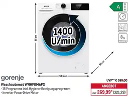 METRO gorenje Waschautomat WNHP184APS Angebot
