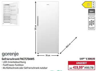 METRO gorenje Gefrierschrank FNC717DAW5 Angebot