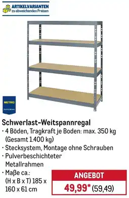METRO METRO PROFESSIONAL Schwerlast-Weitspannregal Angebot