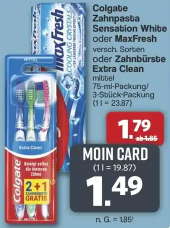 Famila Nord West Colgate Zahnpasta Sensation White oder MaxFresh oder Zahnbürste Extra Clean Angebot
