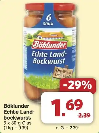 Famila Nord West Böklunder Echte Landbockwurst Angebot