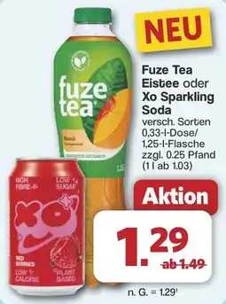 Famila Nord West Fuze Tea Eistee oder Xo Sparkling Soda Angebot