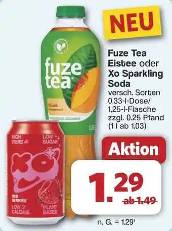 Famila Nord West Fuze Tea Eistee oder Xo Sparkling Soda Angebot