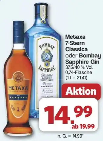 Famila Nord West Metaxa 7-Stern Classica oder Bombay Sapphire Gin Angebot